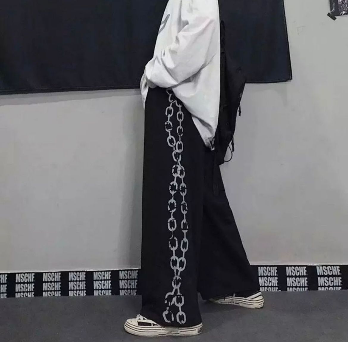 Y2K Streetwear Chain Print Unisex Eşofman Altı