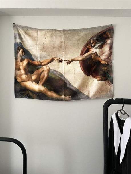 God Hands - Michelangelo Duvar Örtüsü - Wall Tapestry I 70 x 100 cm