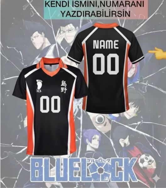 Anime Blue Lock Kişiye Özel İsim Yazdırılabilir Oversize T-shirt Forma