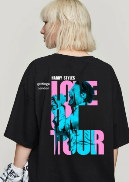 Unisex Harry Styles Love On Tour Baskılı Bisiklet Yaka T-Shirt