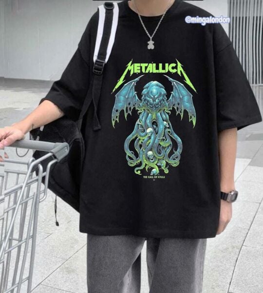 Metallıca Baskılı Siyah T-Shirt