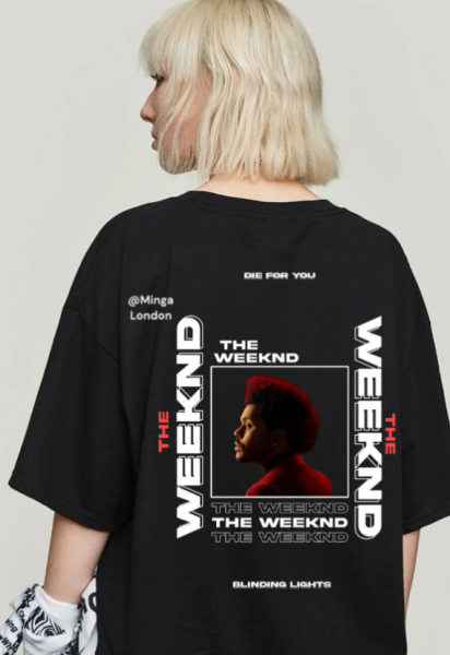 Unisex The Weekend Collage Baskılı Bisiklet Yaka T-Shirt