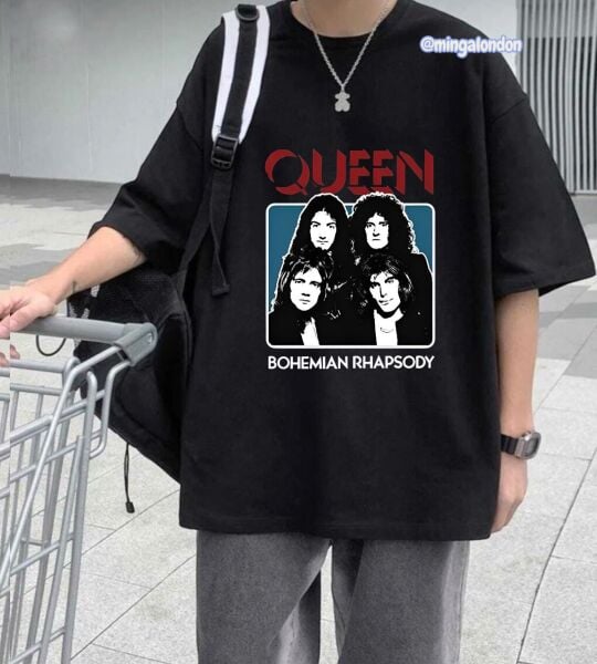 Queen Bohemaın Rhapsody Baskılı Siyah T-Shirt