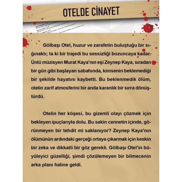 Dedektiflik Cinayet Çözme Oyunu - Otelde Cinayet