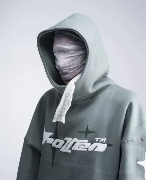 Mint Yeşili Rotten Star Kapüşonlu Sweatshirt