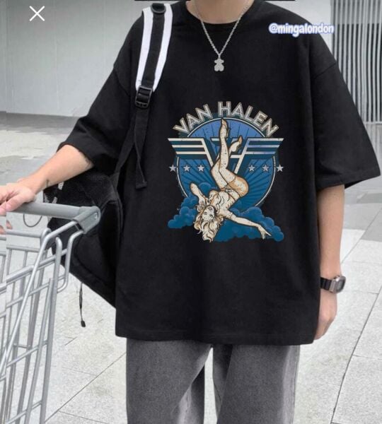 Van Halen Baskılı Siyah T-Shirt