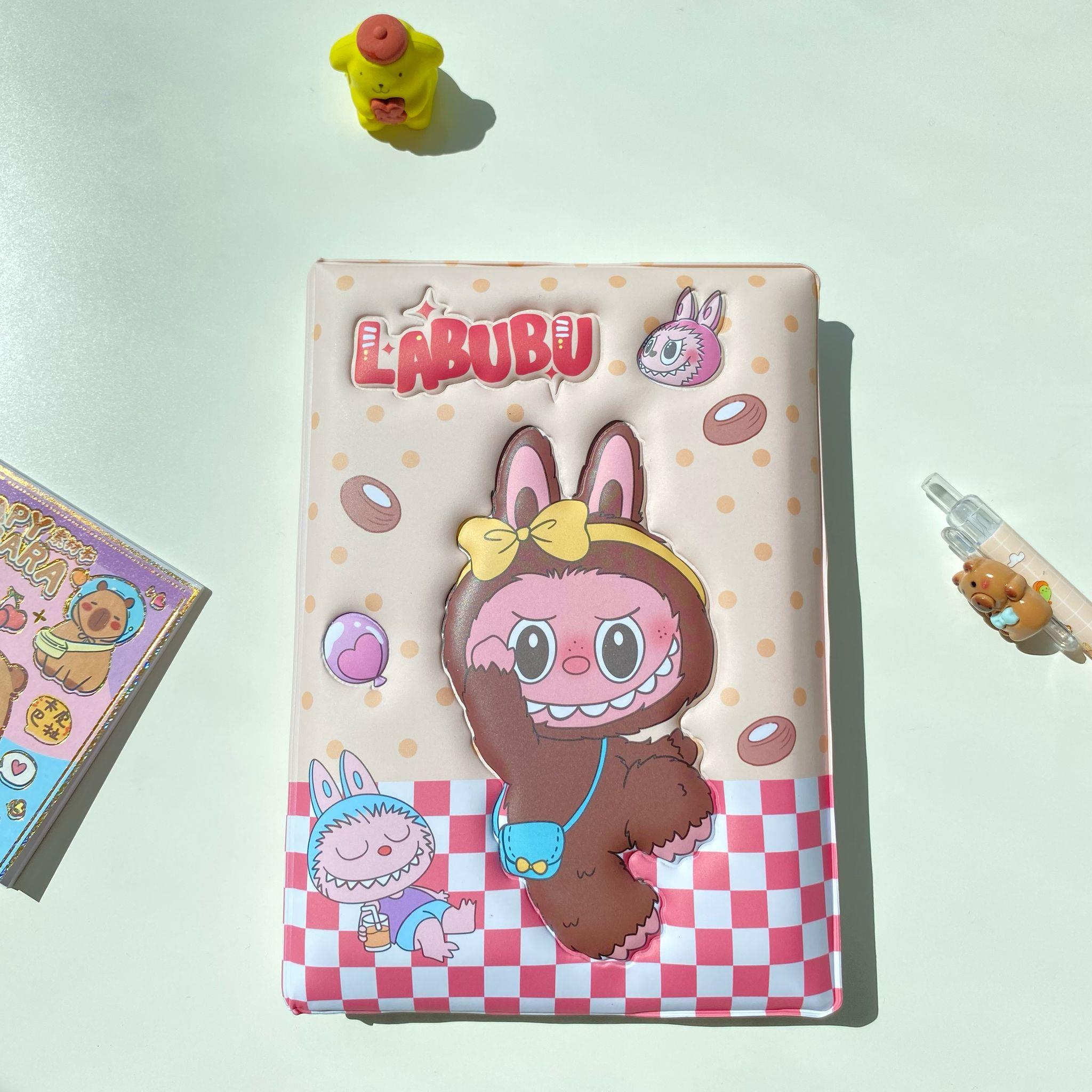 Damalı Labubu Puffy Defter
