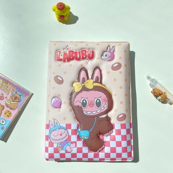 Damalı Labubu Puffy Defter