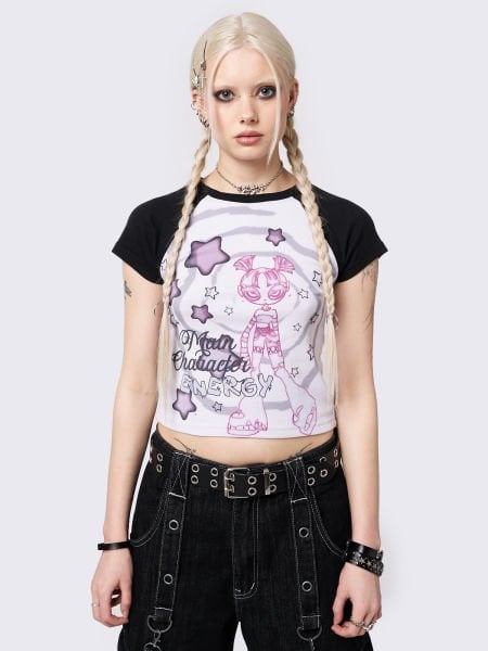Main Character Reglan Baby Tee Crop