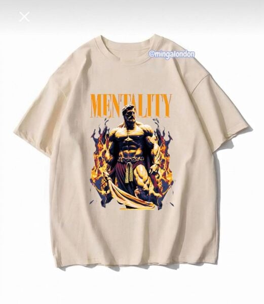 Mentalıty Baskılı Bej T-Shirt