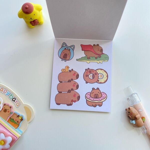 Mavi Capy Bara Sticker Defteri