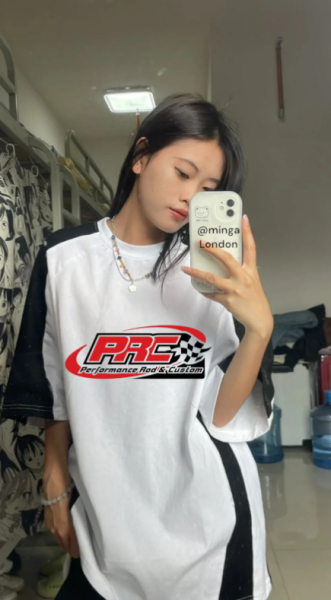 Unisex PRC Finally New Season Unisex Reglan Y2K Baskılı Baskılı Bisiklet Yaka Oversize T-Shirt