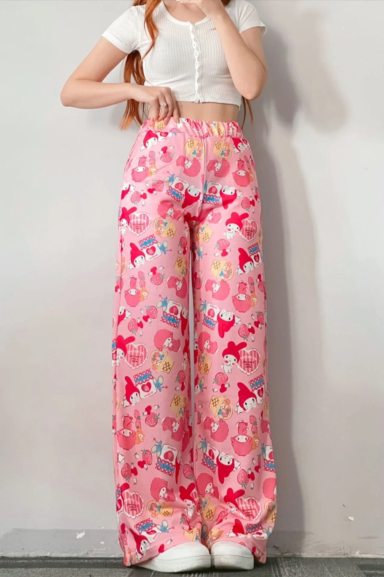 Pembe Kuromi Kolaj Bol Paça Eşofman Altı