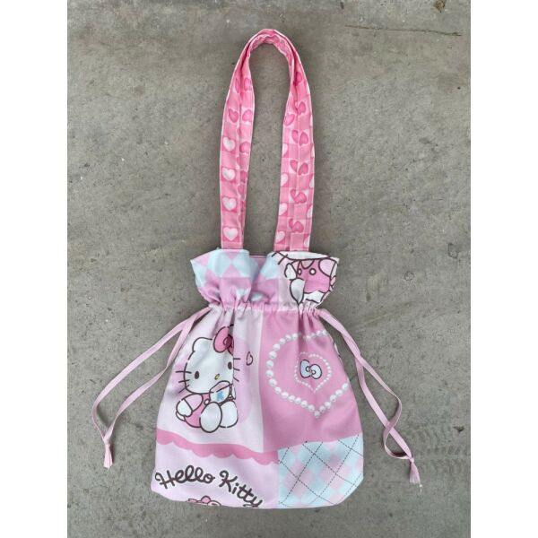 Kitty Aesthetic Kawaii Büzgülü Bez Çanta