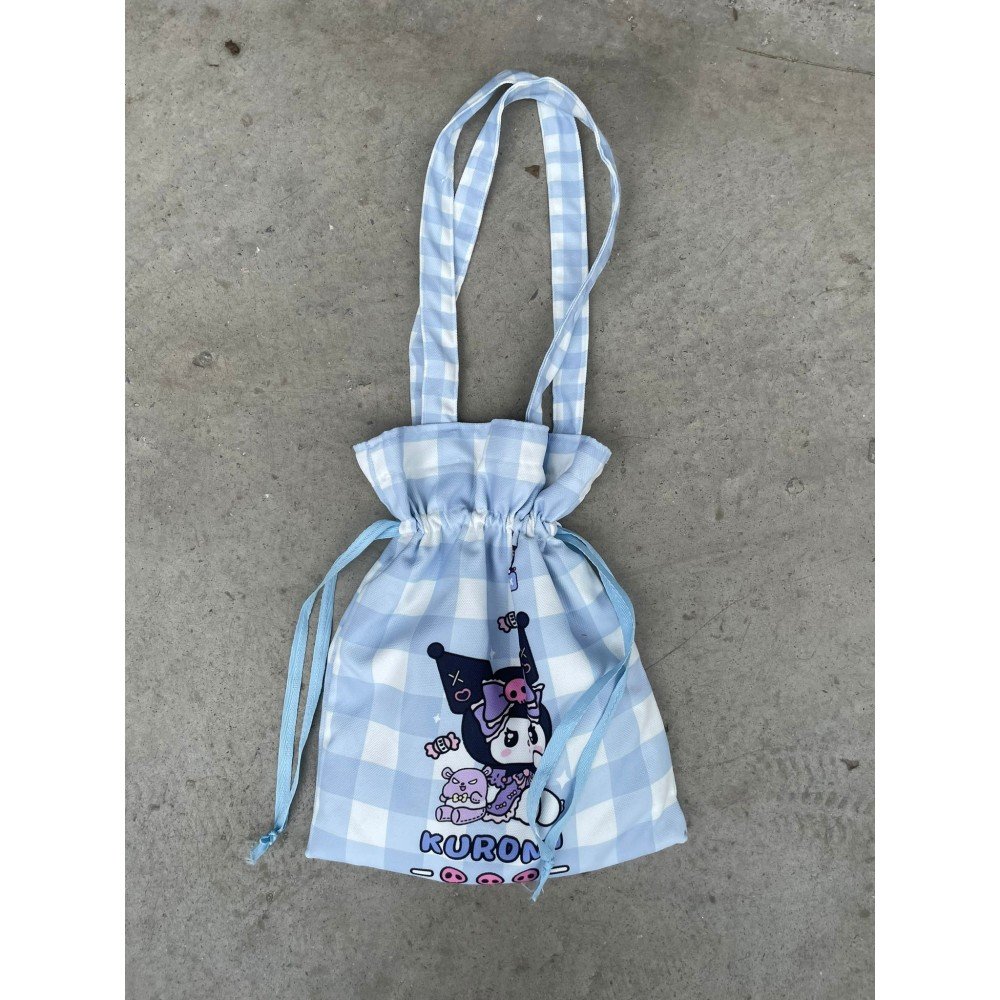 Kuromi Kawaii Büzgülü Bez Çanta