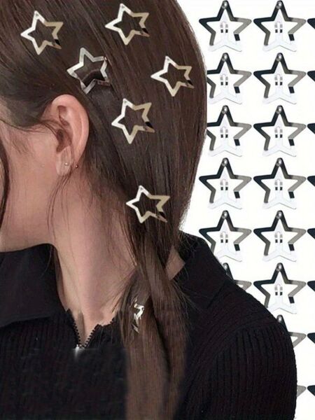 4lü Yıldız Çıt Çıt Toka Y2K Star Style