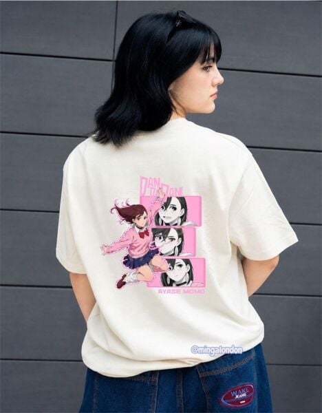 Dan Da Dan Ayase Momo Sırt Baskılı Beyaz T-Shirt