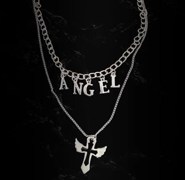 Angel Cross İkili Kolye
