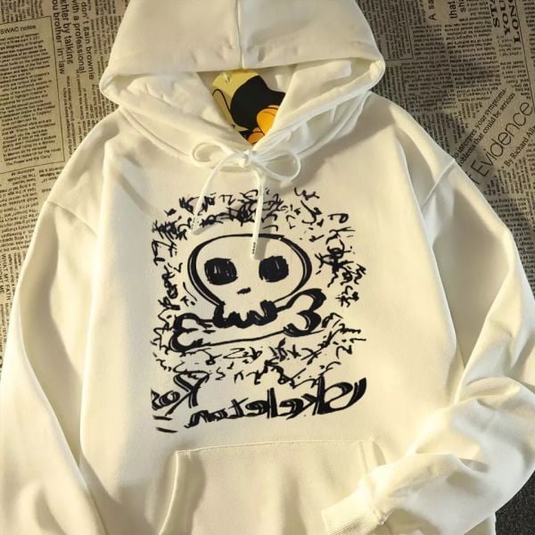 Kurukafa Baskı Detay Kalın Kumaş Kapşonlu ( Unisex )