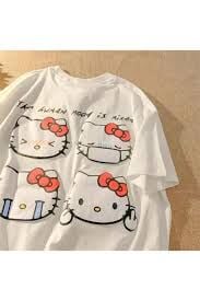 Hello Kitty Sick Emoji Beyaz Unisex T-Shirt