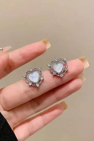 White Heart Love Küpe