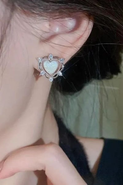 White Heart Love Küpe