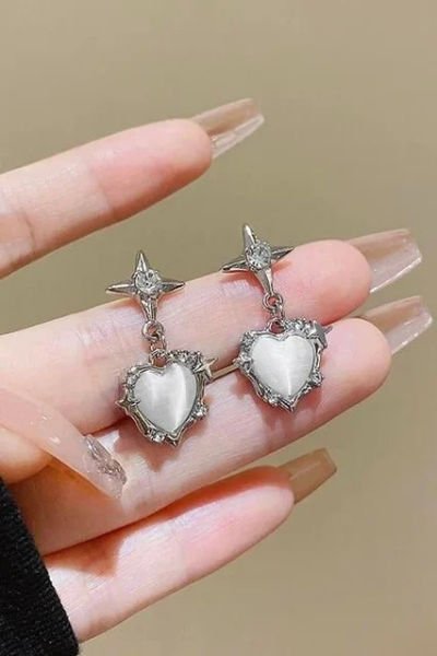 White Mini Stone Star Küpe