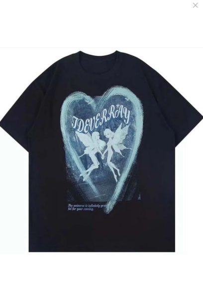 Mood Aesthetic Angel Girls Siyah Unisex T-shirt