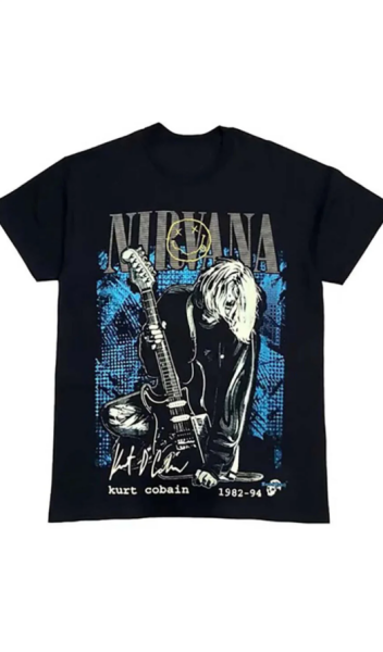 Nirvana Kurt Cobain Siyah (unisex) T-shirt