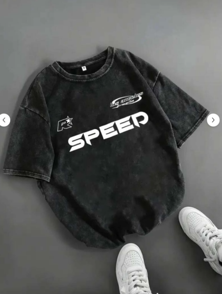 Yıkamalı Speed Oversize Vintage T-shirt