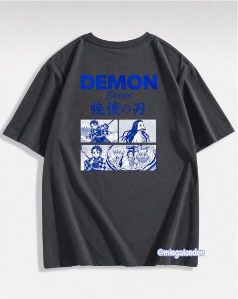 Demon Sırt Baskılı Füme T-Shirt