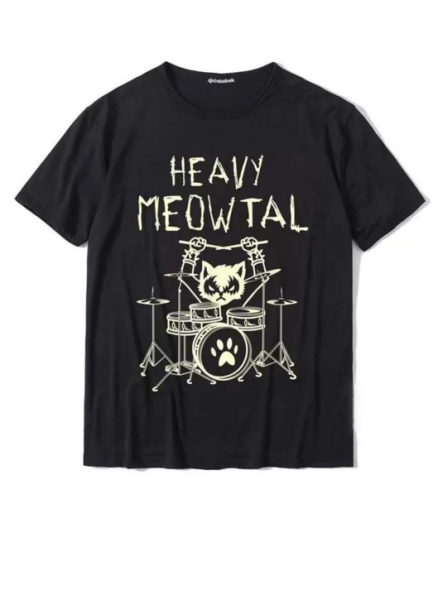 Siyah Rocker Cat-heavy Meowtal Unisex T-shirt