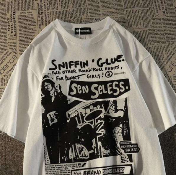 Sniffin Glue - Sen Seless (unisex) Kısa Kollu Beyaz T-shirt