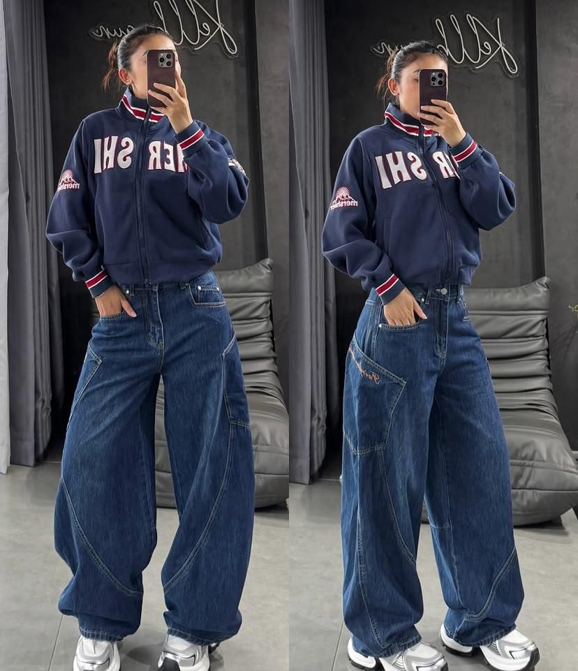 Lacivert Baggy Jean