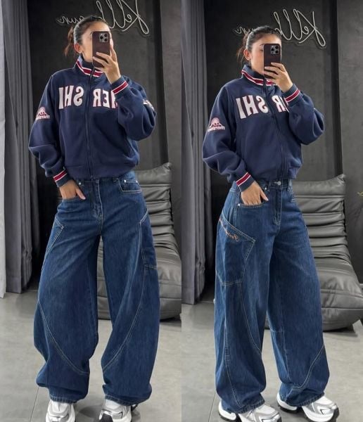 Lacivert Baggy Jean