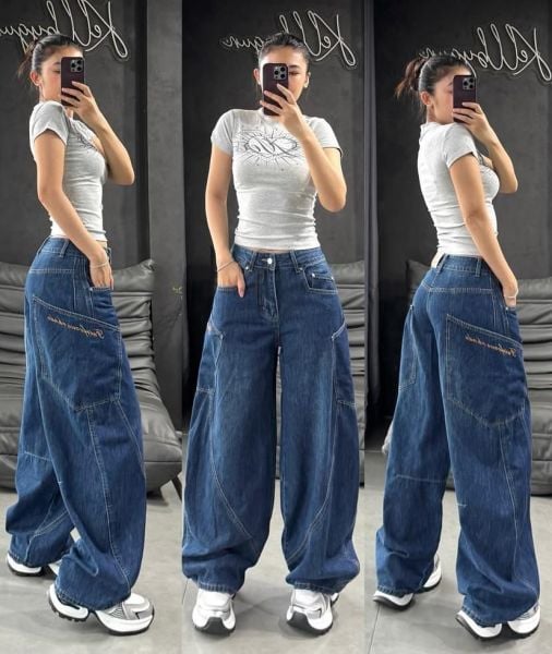 Lacivert Baggy Jean