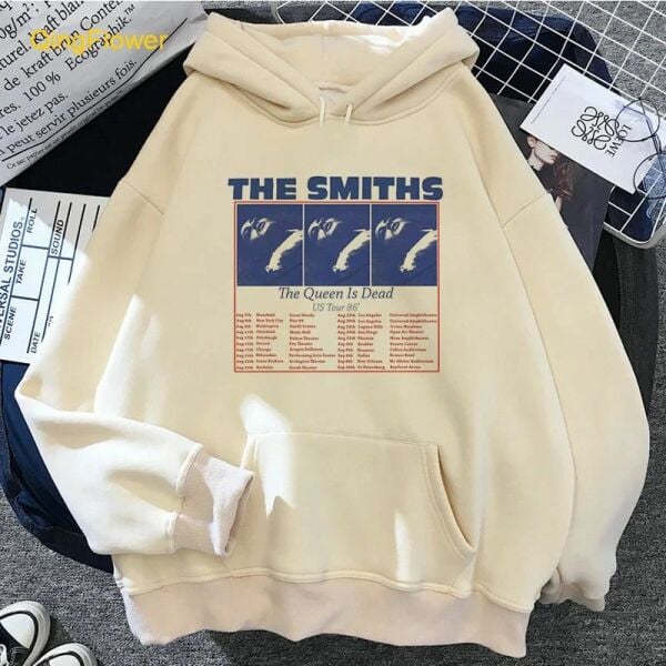 The Smiths - The Queen Is Dead Beyaz Kalın Kumaş Kapşonlu Sweatshirt