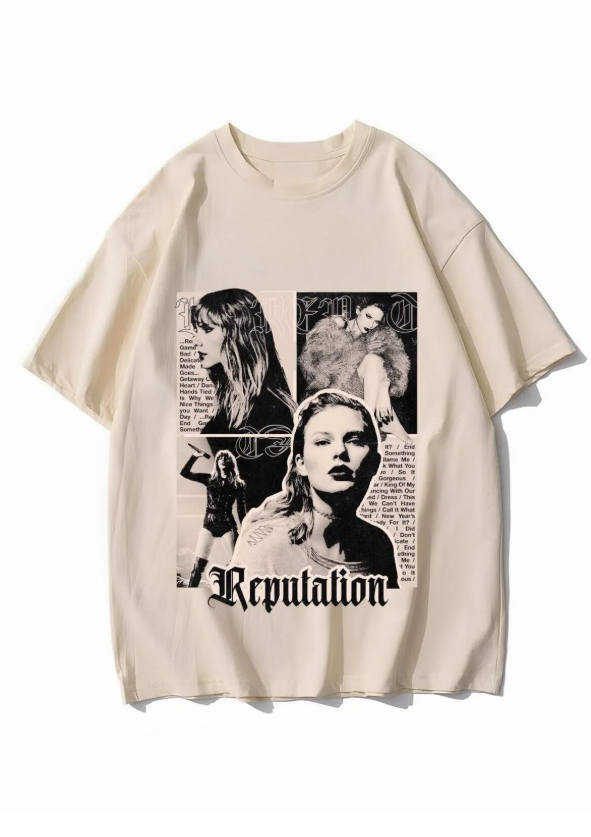 Bej Oversize Taylor Swift Reputation Albüm Cover New Season Tshirt