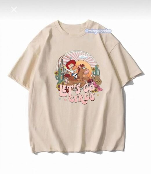 Let's Go Gırls Baskılı Bej T-Shirt