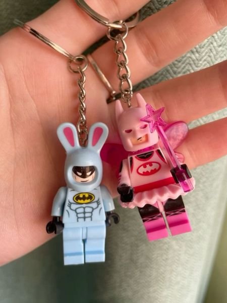 Batman Lego 2'li Mini Anahtarlık Seti (mavi ve pembe)