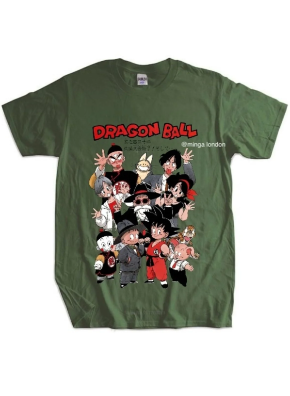 Dragon Ball Character Haki Rengi Baskılı Oversize T-shirt