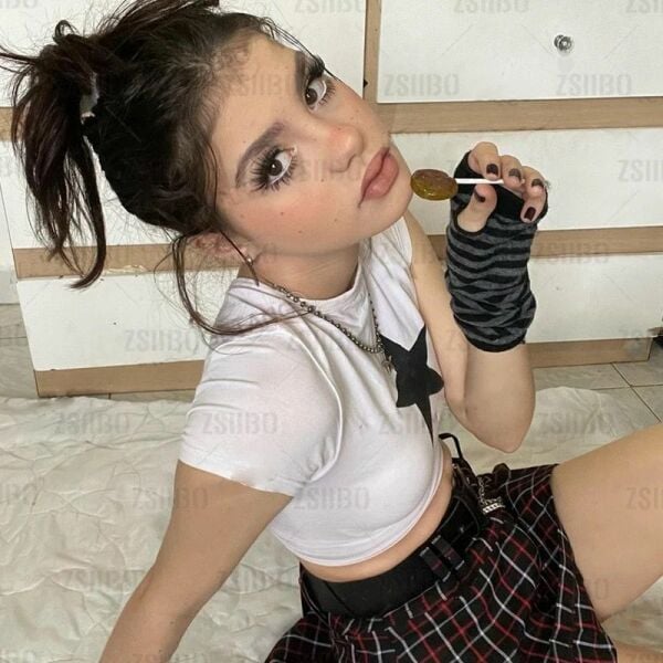 Y2k Star Girl Beyaz Crop