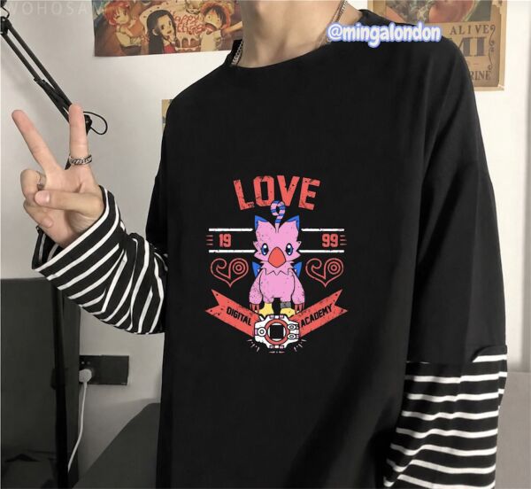 Fake Kollu Love 1999 Dijital Akademy Baskılı Oversize T-Shirt
