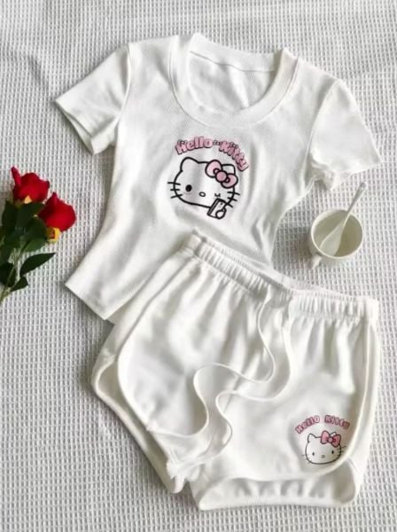 Beyaz Hello Kitty Pijama Takımı