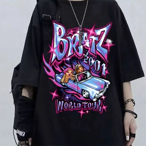 Siyah Unisex Bratz 2001 World Tour Tişört S