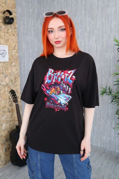 Siyah Unisex Bratz 2001 World Tour Tişört S