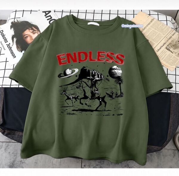 Endless Baskılı Haki T-Shirt