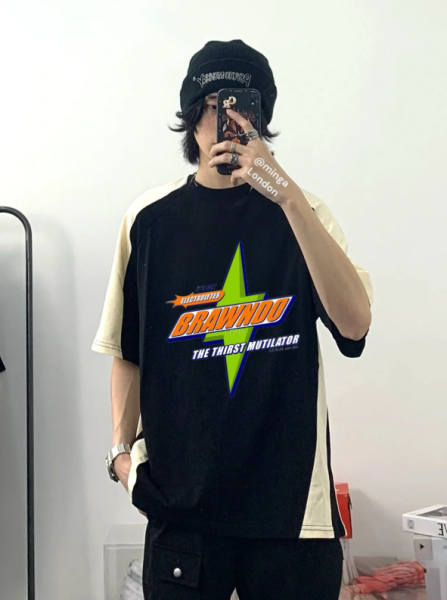 Siyah Brawndo Unisex Reglan Y2K  T-Shirt