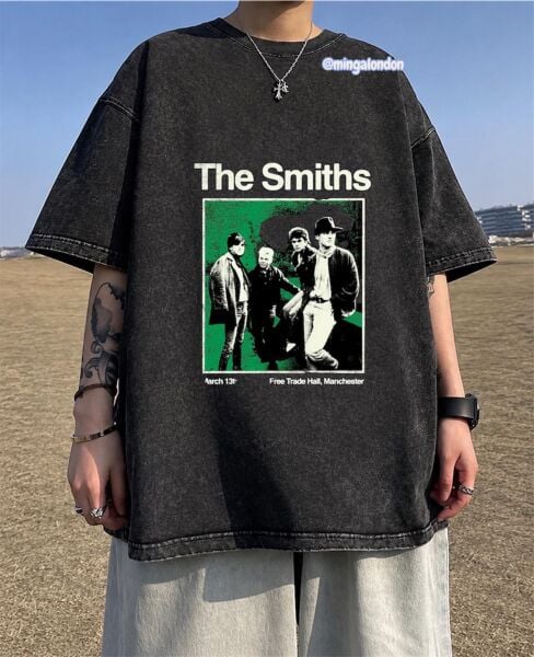 Yıkamalı Kumaş The Smiths Baskılı Oversize T-Shirt