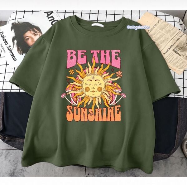 Be The Sunshine Baskılı Haki T-Shirt